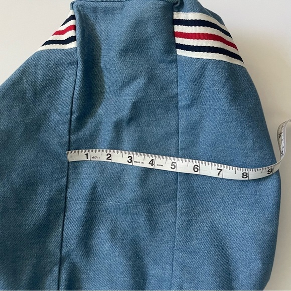 THML Denim Tote Shoulder Bag Cotton Canvas Beach Casual Blue Size Large - Picture 9 of 10